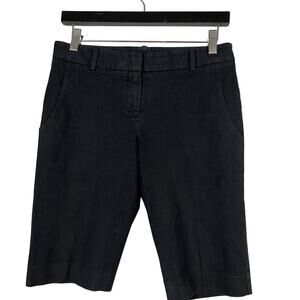 Theory Knee  Length Shorts Flat Front Casual Black - 4